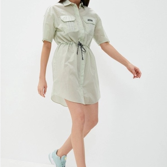 Adidas Light Green Mini Shirt Dress - Picture 1 of 7